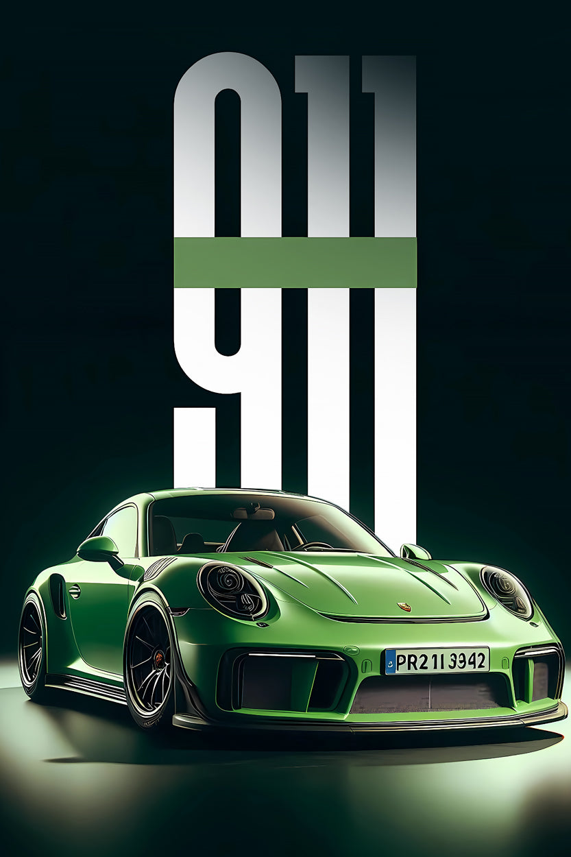 Porsche-911 Green Art-Print