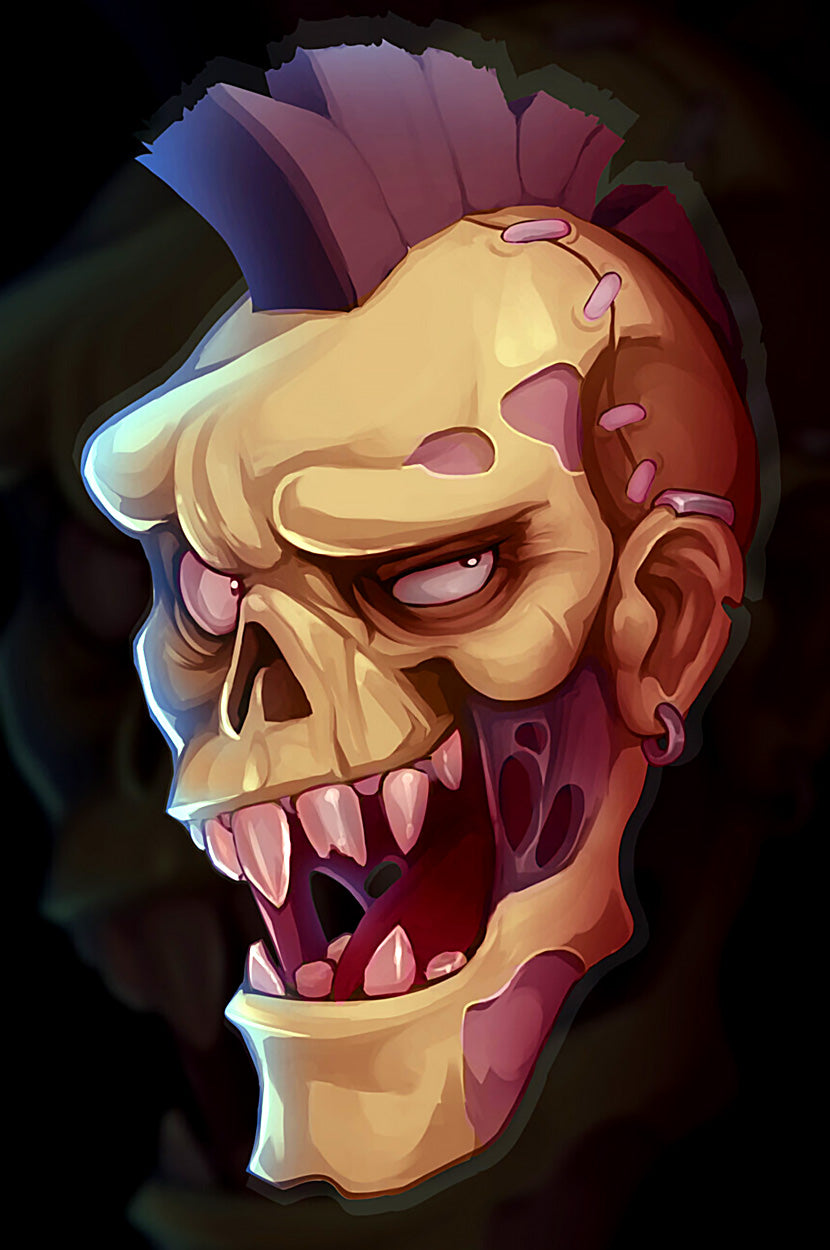 Zombie-Head Art-Print