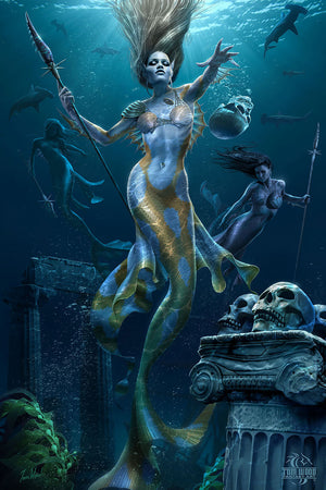 Mermaid Hunt-Art-Print
