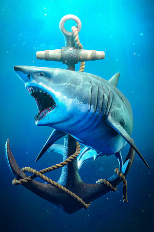 Shark Anchor Art-Print